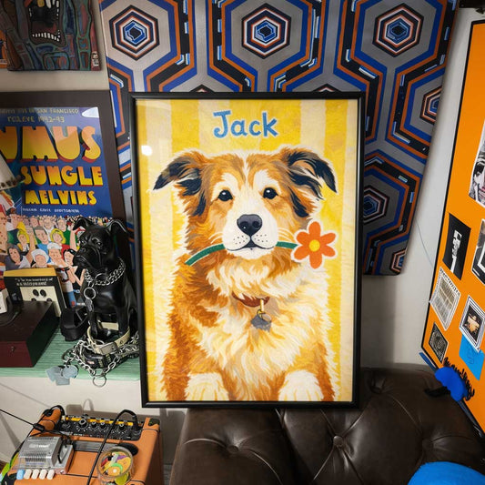 Custom Pet Portrait Playful Illustration