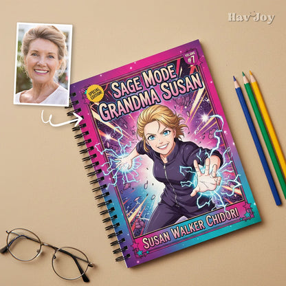 Anime Theme Girl Handcrafted Portrait Notebook