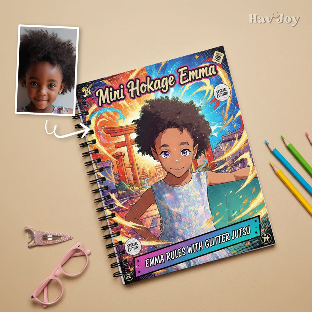 Anime Theme Girl Handcrafted Portrait Notebook