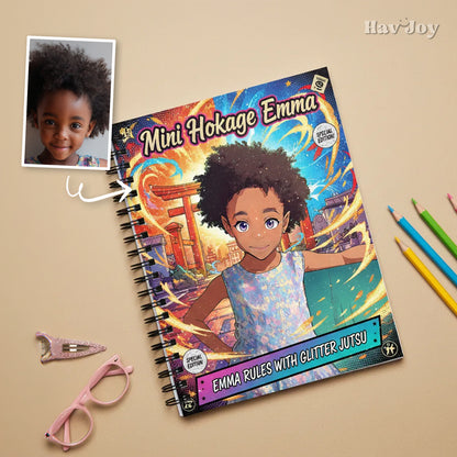 Anime Theme Girl Handcrafted Portrait Notebook