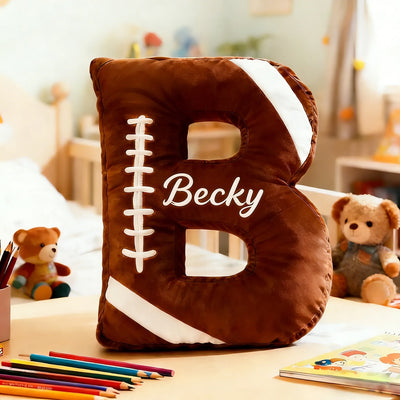Custom Name Foot Ball Letter Plush Pillow