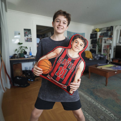 Custom Portrait Basket Ball Plush Velvet Pillow