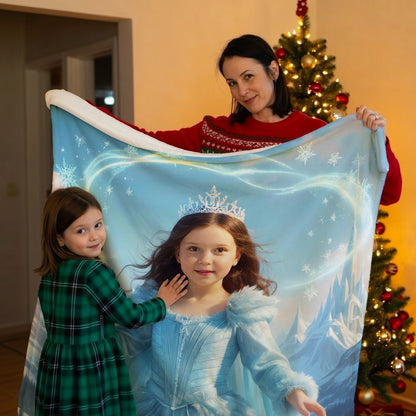 Personalized Fairy Tale Portrait BLANKET for Girls - Cinderella, Snow White & more.
