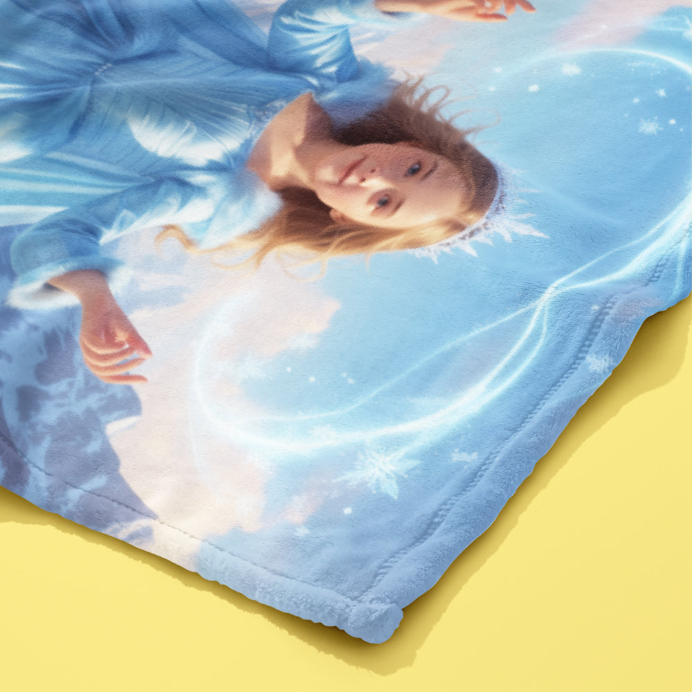 Personalized Fairy Tale Portrait BLANKET for Girls - Cinderella, Snow White & more.