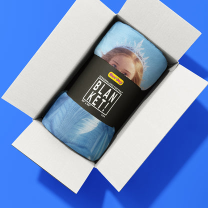 Personalized Fairy Tale Portrait BLANKET for Girls - Cinderella, Snow White & more.