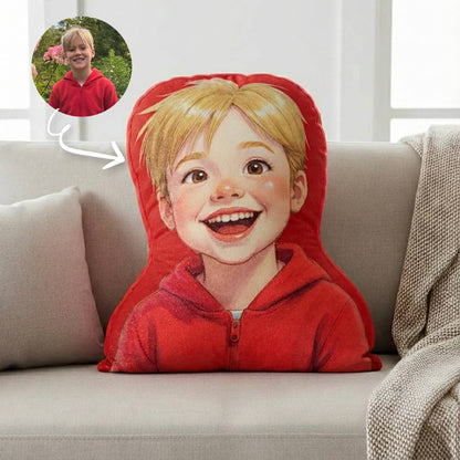 Cute Cartoon Portrait Plush Velvet Pillow