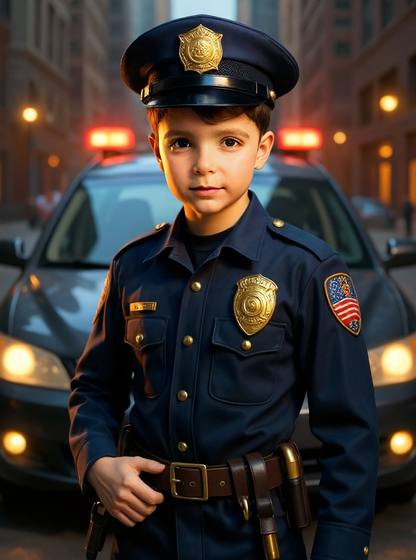 Personalized Career Portrait BLANKET for Boys – Firefighter, Police Officer, Pilot & more