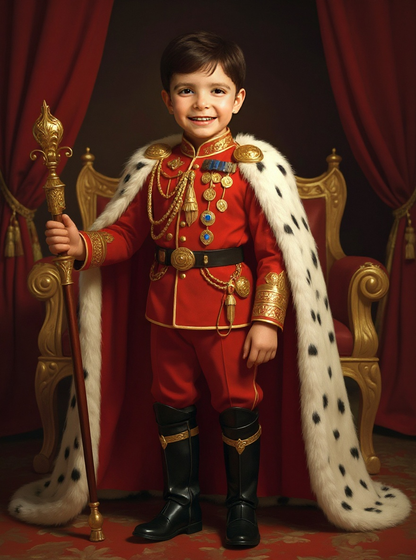 Personalized Royal Portrait BLANKET for Boys – King, Knight & more