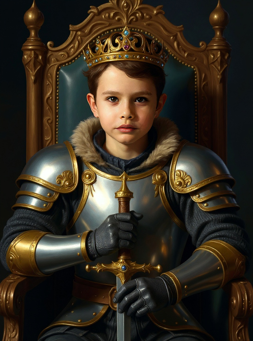 Personalized Royal Portrait BLANKET for Boys – King, Knight & more
