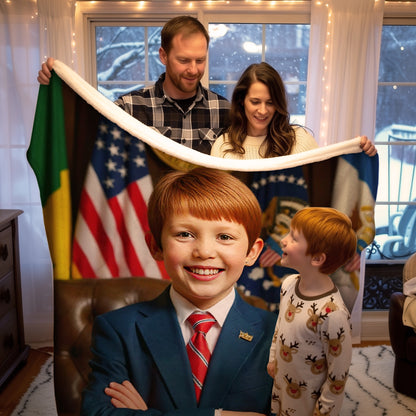 Personalized Career Portrait BLANKET for Boys – Firefighter, Police Officer, Pilot & more