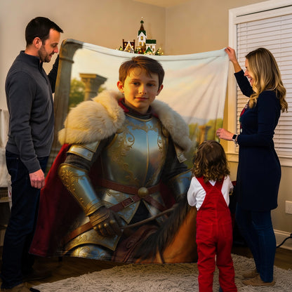Personalized Royal Portrait BLANKET for Boys – King, Knight & more