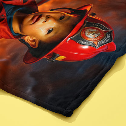 Personalized Career Portrait BLANKET for Boys – Firefighter, Police Officer, Pilot & more
