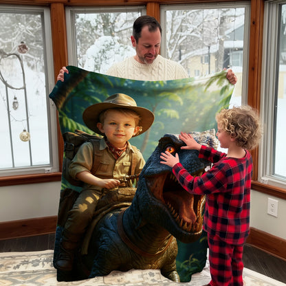 Personalized Fantasy Portrait BLANKET for Boys – Viking, Dragon Warrior & more
