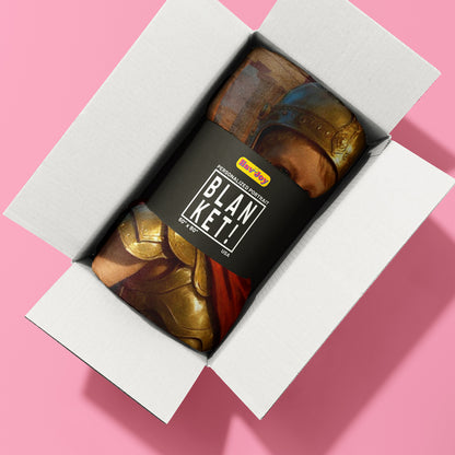 Personalized Fantasy Portrait BLANKET for Boys – Viking, Dragon Warrior & more