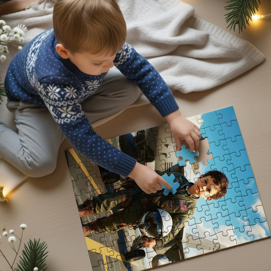 Personalized Career Portrait PUZZLE for Boys – Firefighter, Police Officer, Pilot & more