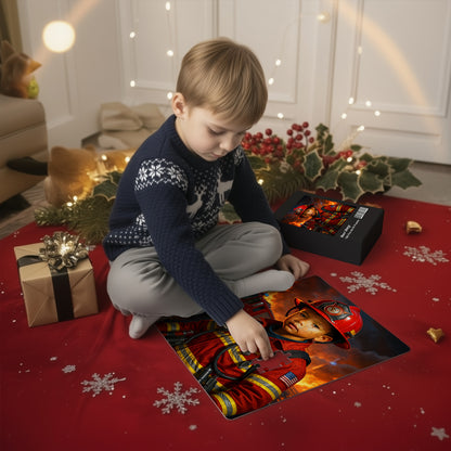 Personalized Career Portrait PUZZLE for Boys – Firefighter, Police Officer, Pilot & more