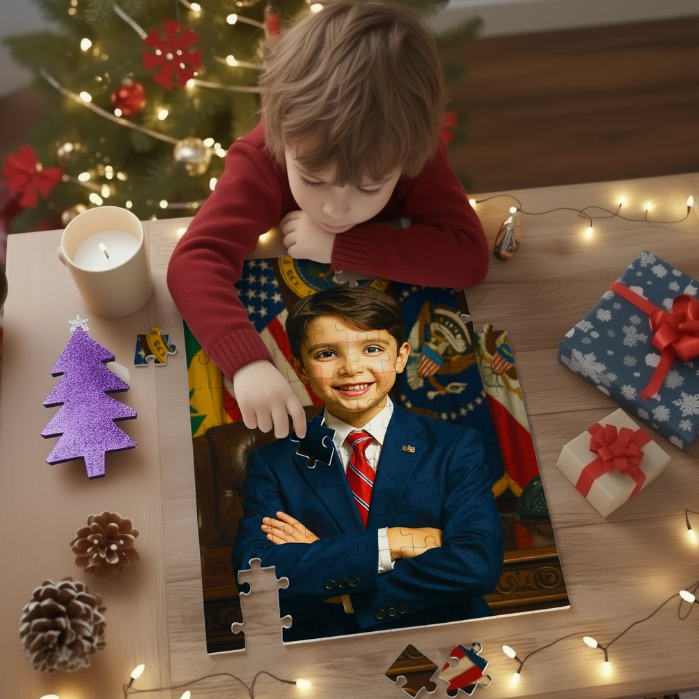 Personalized Career Portrait PUZZLE for Boys – Firefighter, Police Officer, Pilot & more