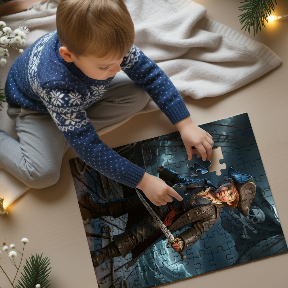 Personalized Fantasy Portrait PUZZLE for Boys – Pirate, Dragon Warrior, & more