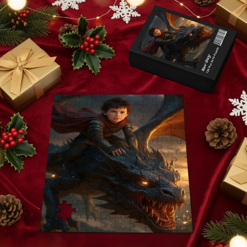 Personalized Fantasy Portrait PUZZLE for Boys – Pirate, Dragon Warrior, & more
