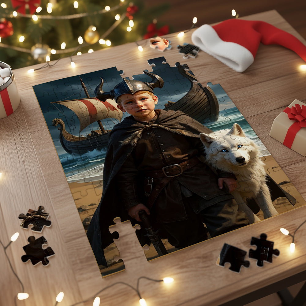 Personalized Fantasy Portrait PUZZLE for Boys – Pirate, Dragon Warrior, & more