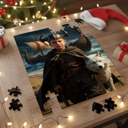 Personalized Fantasy Portrait PUZZLE for Boys – Pirate, Dragon Warrior, & more