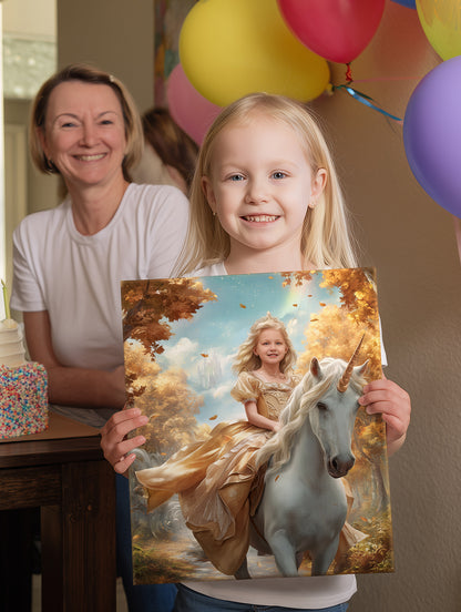 Personalized Fairy Tale Portrait CANVAS for Girls - Elsa, Rapunzel, Snow White & more...