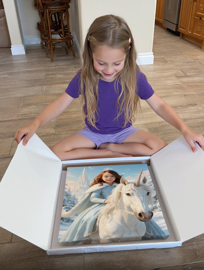 Personalized Unicorn Princess Portrait CANVAS for Girls  - Multiple Designs