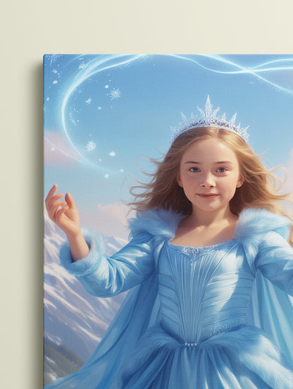Personalized Fairy Tale Portrait CANVAS for Girls - Elsa, Rapunzel, Snow White & more...