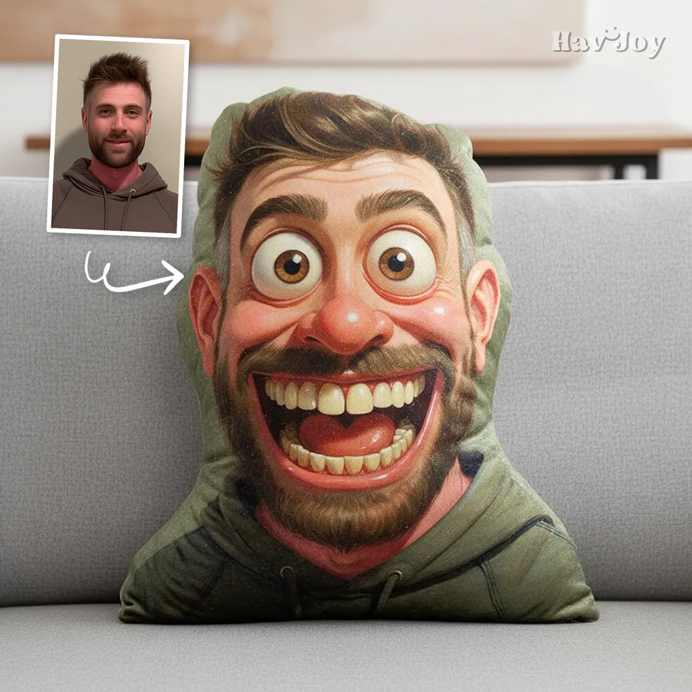 Caricuture Handcrafted Portrait Plush Velvet Pillow