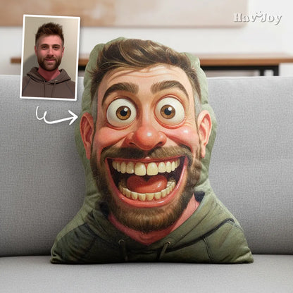 Caricuture Handcrafted Portrait Plush Velvet Pillow