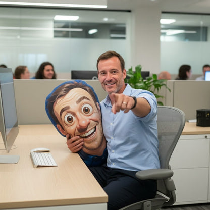 Custom Portrait Caricuture Plush Velvet Pillow