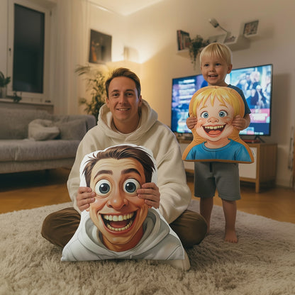 Custom Portrait Caricuture Plush Velvet Pillow