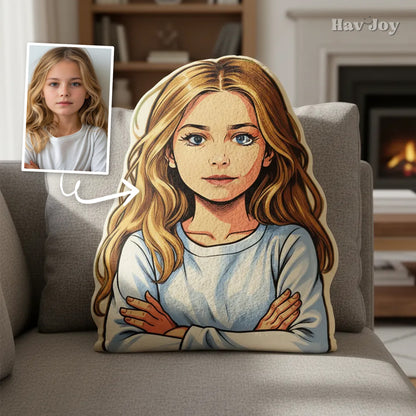 JoyComic Handcrafted Portrait Plush Velvet Pillow