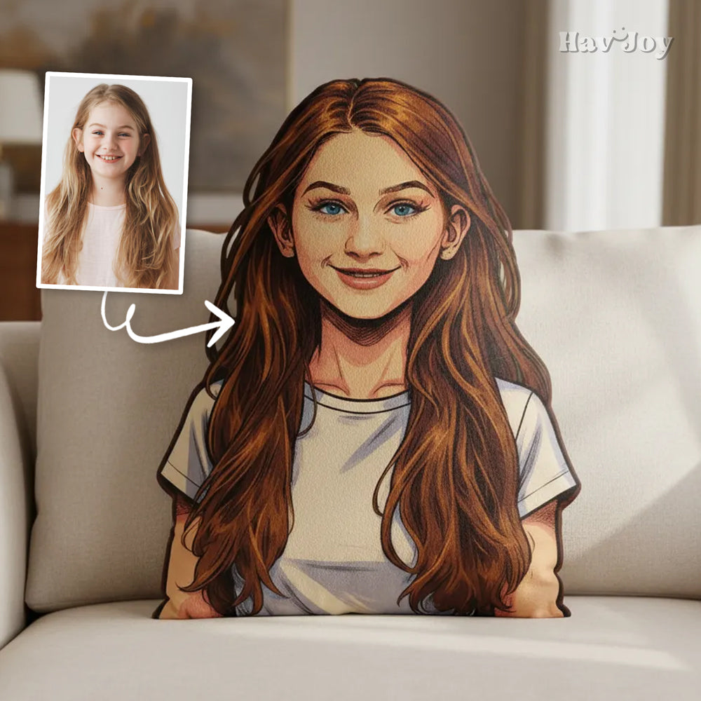 JoyComic Handcrafted Portrait Plush Velvet Pillow