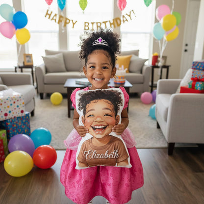 Cute Caricuture Handcrafted Portrait Plush Velvet Pillow