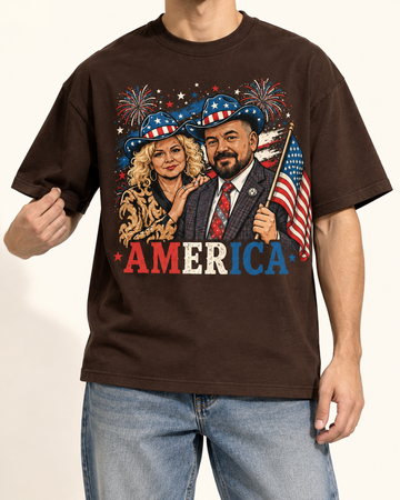 American Couple 4th of July | Custom T-shirt