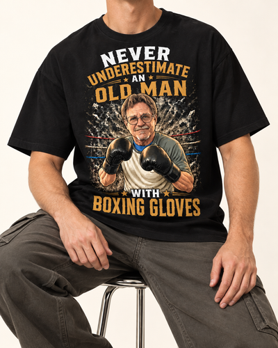 Never Underestimate an Old Man | Custom T-shirt — Black T-shirt | Youth studio 110b01b58c8b