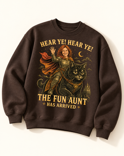 Fun Aunt Has Arrived | Custom T-shirt — Dark Chocolate Sweatshirt | Youth studio 0e0a3d378518