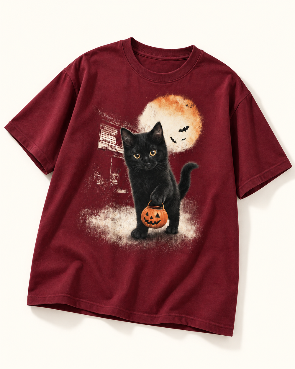 Horror Night Pet Halloween Tshirt — Maroon T-shirt | Youth studio a401edda7a0d