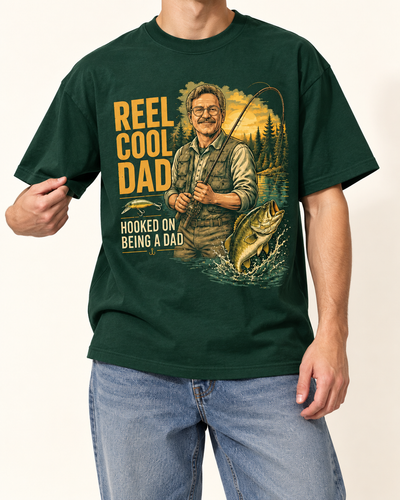 Reel Cool Dad | Custom T-shirt — Forest Green T-shirt | Youth studio 3afa07931e75