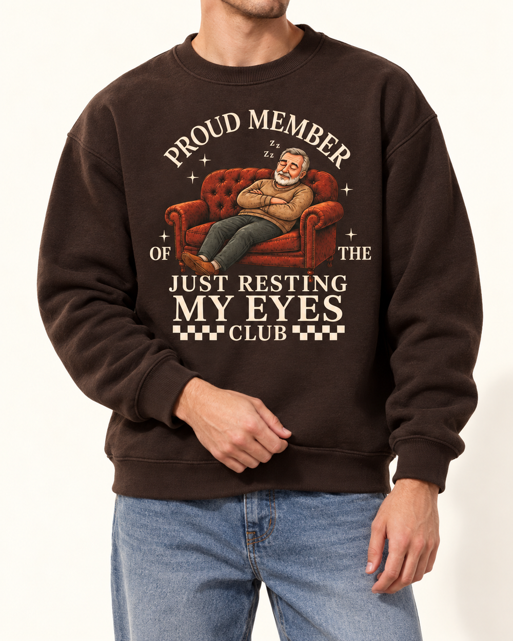 Resting Eyes Club | Custom T-shirt — Dark Chocolate Sweatshirt | Youth studio 4b005983d673