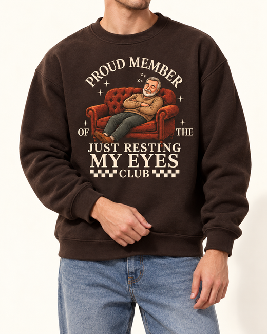 Resting Eyes Club | Custom T-shirt — Dark Chocolate Sweatshirt | Youth studio 4b005983d673