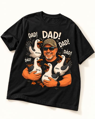 Dad Seagull Chaos | Custom T-shirt — Black T-shirt | Youth studio d24da048b9cb