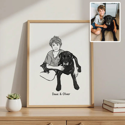 Custom Portrait Black Line Art