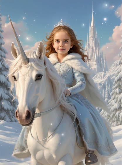 Personalized Unicorn Princess Portrait BLANKET for Girls  - Multiple Designs