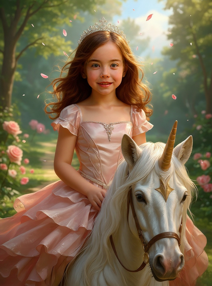 Personalized Unicorn Princess Portrait BLANKET for Girls  - Multiple Designs