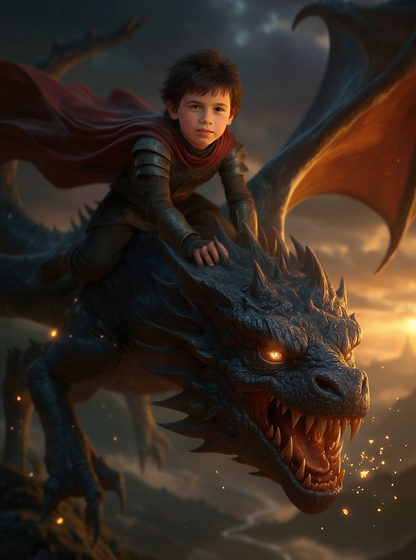 Personalized Fantasy Portrait PUZZLE for Boys – Pirate, Dragon Warrior, & more