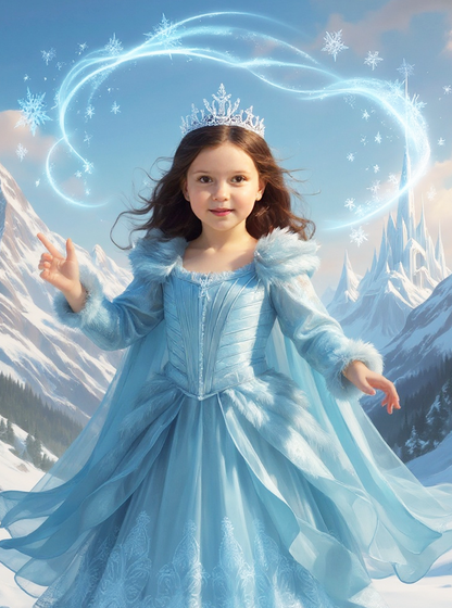 Personalized Fairy Tale Portrait CANVAS for Girls - Elsa, Rapunzel, Snow White & more...