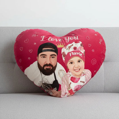 Custom Portrait Velvet Heart Pillow