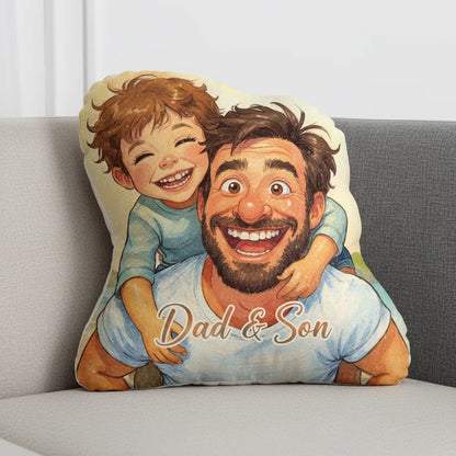 Custom Portrait Cute Caricuture Plush Velvet Pillow